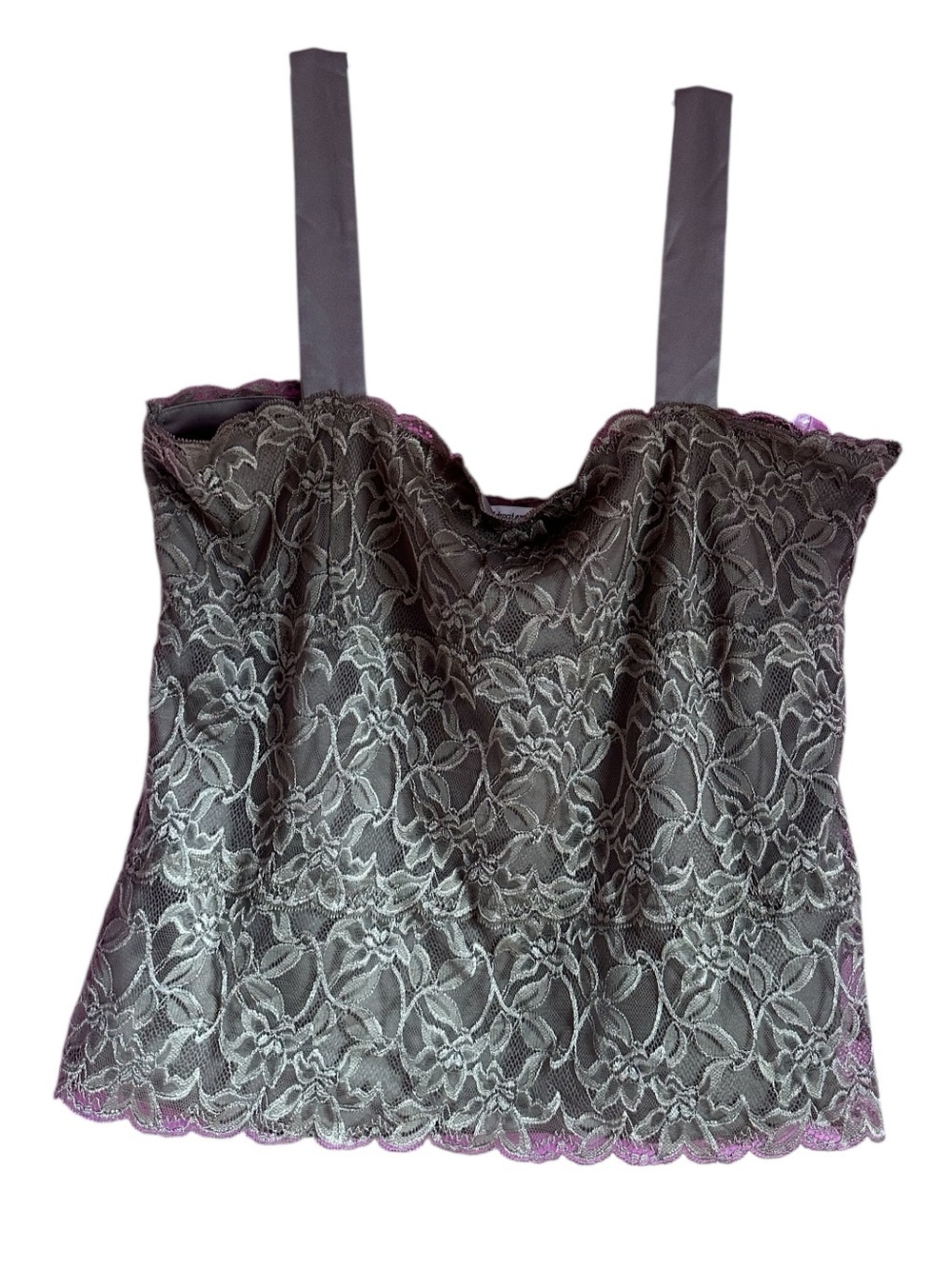 Coldwater Creek Lace Camisole Top XL Adjustable Beige Lined Cami
